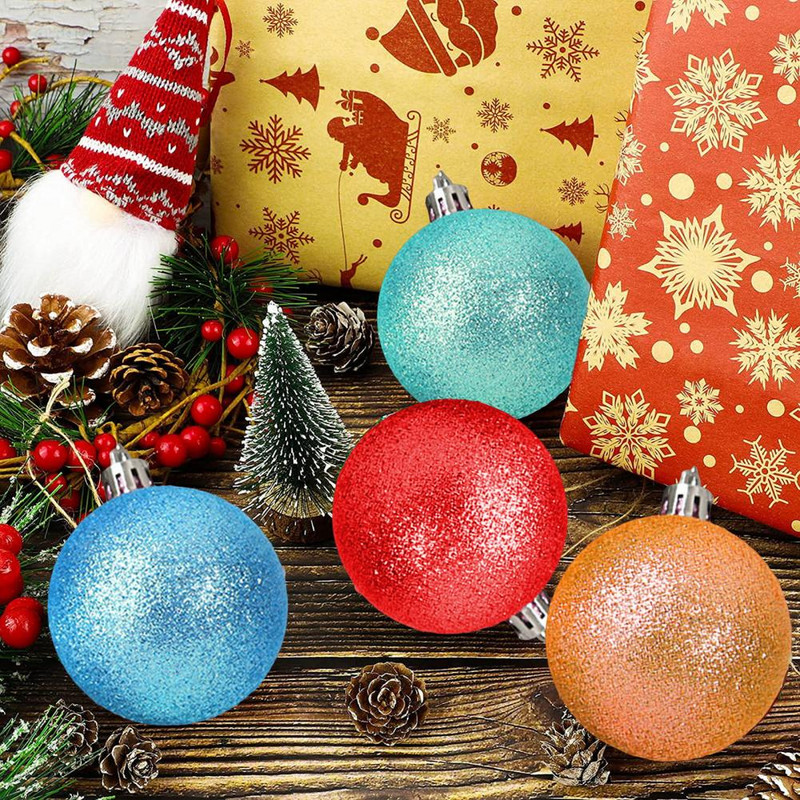 12 tk jõulupuu pallid jõulupuu rippuvad pallid ehispael, rebenemiskindel plast Festivali ühevärvilise ümmarguse jaoks