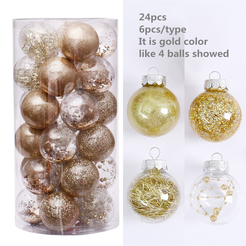 Jõulupallid Kodukaunistus 6cm Kuldne Jõulupuu kaunistus Roosa Ornamendipall Uusaasta Jõulupunane Dekoratiivpall