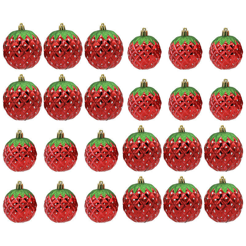 6 tk jõulupuu kaunistusi 6 cm Festoon Xmas Ball 2022 jõulukaunistus koju Navidadi uusaasta 2023 maasikaornament