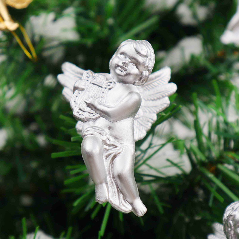 6 tk jõuluehted Kuldne hõbedane ingliripats Armsad inglid Kujukesed jõulupuu kaunistus koju Navidad 2023 uusaasta kingitus