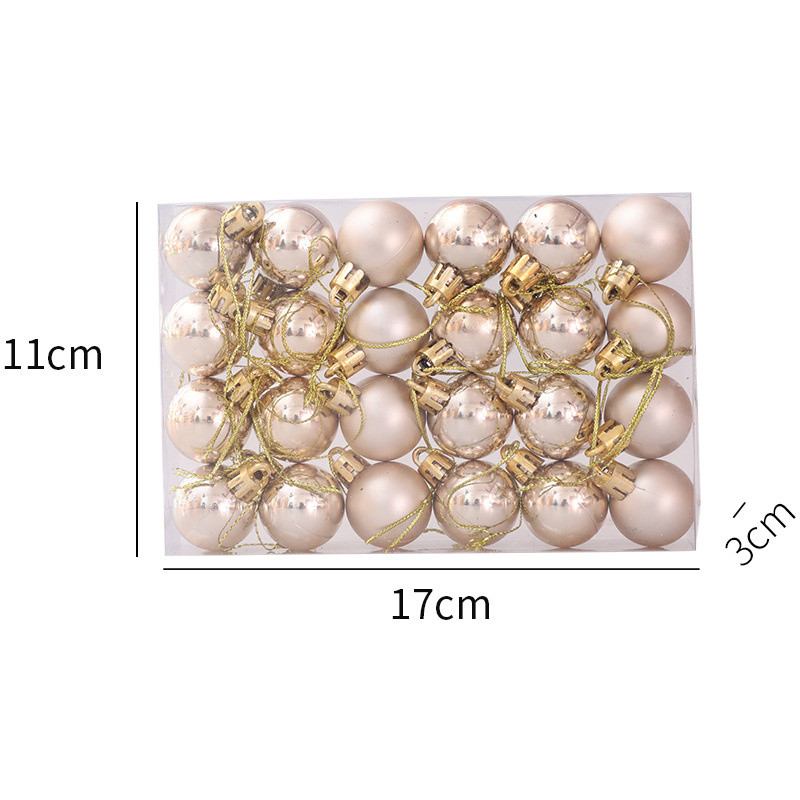 Uusaasta 2022 24tk 3cm plastikust galvaniseeritud jõulupallid kuuseehted pallid rippuvad ripatsid kingitus Noel