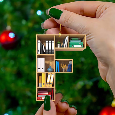 Book Lover Letter Χριστουγεννιάτικα στολίδια για διακόσμηση χριστουγεννιάτικου δέντρου Little Book Raf Heart σχήμα Ακρυλικά στολίδια Χριστουγεννιάτικη διακόσμηση