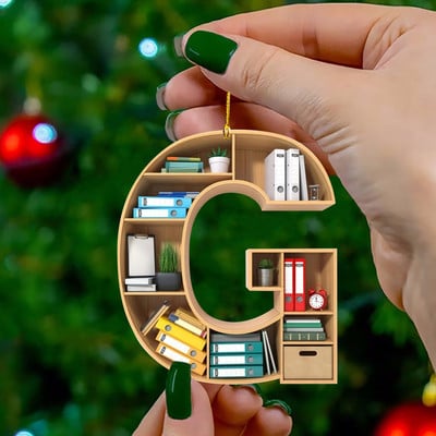 Book Lover Letter Χριστουγεννιάτικα στολίδια για διακόσμηση χριστουγεννιάτικου δέντρου Little Book Raf Heart σχήμα Ακρυλικά στολίδια Χριστουγεννιάτικη διακόσμηση