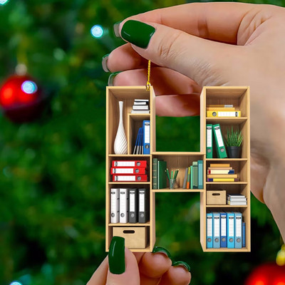 Book Lover Letter Χριστουγεννιάτικα στολίδια για διακόσμηση χριστουγεννιάτικου δέντρου Little Book Raf Heart σχήμα Ακρυλικά στολίδια Χριστουγεννιάτικη διακόσμηση