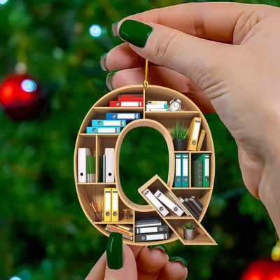 Book Lover Letter Χριστουγεννιάτικα στολίδια για διακόσμηση χριστουγεννιάτικου δέντρου Little Book Raf Heart σχήμα Ακρυλικά στολίδια Χριστουγεννιάτικη διακόσμηση