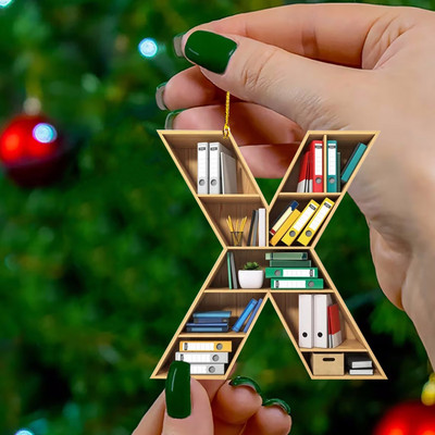 Book Lover Letter Χριστουγεννιάτικα στολίδια για διακόσμηση χριστουγεννιάτικου δέντρου Little Book Raf Heart σχήμα Ακρυλικά στολίδια Χριστουγεννιάτικη διακόσμηση