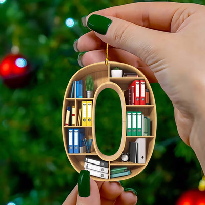Book Lover Letter Χριστουγεννιάτικα στολίδια για διακόσμηση χριστουγεννιάτικου δέντρου Little Book Raf Heart σχήμα Ακρυλικά στολίδια Χριστουγεννιάτικη διακόσμηση