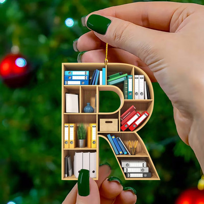 Book Lover Letter Χριστουγεννιάτικα στολίδια για διακόσμηση χριστουγεννιάτικου δέντρου Little Book Raf Heart σχήμα Ακρυλικά στολίδια Χριστουγεννιάτικη διακόσμηση