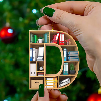 Book Lover Letter Χριστουγεννιάτικα στολίδια για διακόσμηση χριστουγεννιάτικου δέντρου Little Book Raf Heart σχήμα Ακρυλικά στολίδια Χριστουγεννιάτικη διακόσμηση