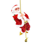 Santa Claus Climbing Beads Electric Climb Up and Down Climbing Santa With Light Music Χριστουγεννιάτικα στολίδια