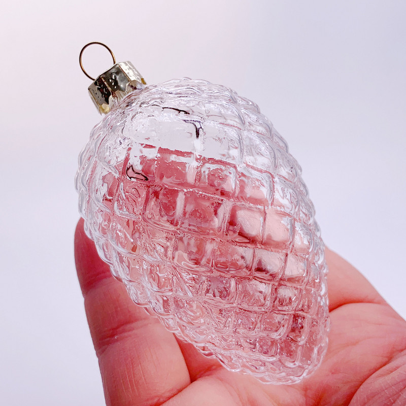 Kampaania – DIY värvitav koduaia kaunistuse ornament, 90*60 mm klaasist männikäbi mutter, 5/pakk