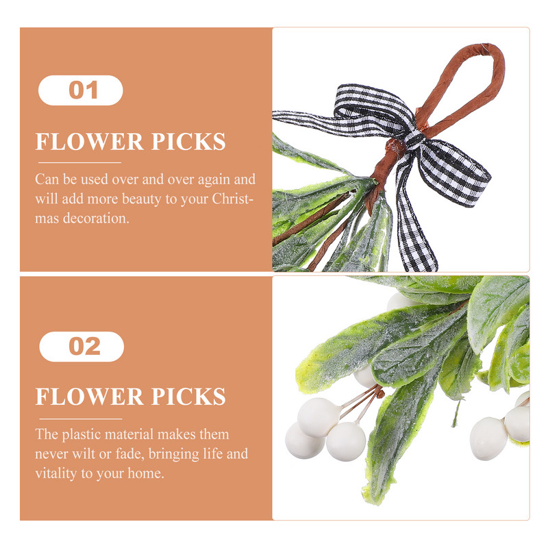 Puuvõõriku okste simulatsioon Kunstlik puuvõõrik valgete marjadega Jõulupuu rippuvad puuvõõrikute oksad