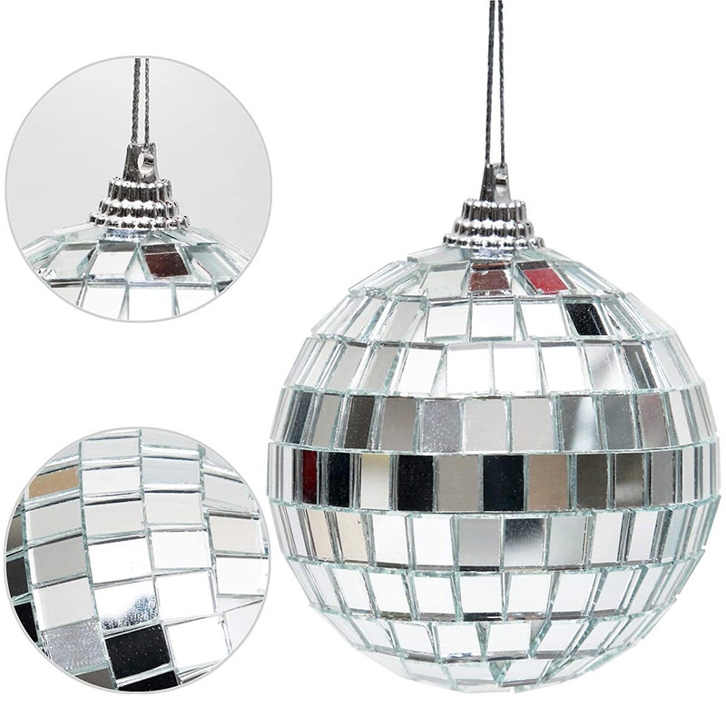 6/8/12/15cm jõulupall rippuvad ehted minidisko peegelpallid jõulukuuse koogi kaunistus jõulupeo teenete kingitus