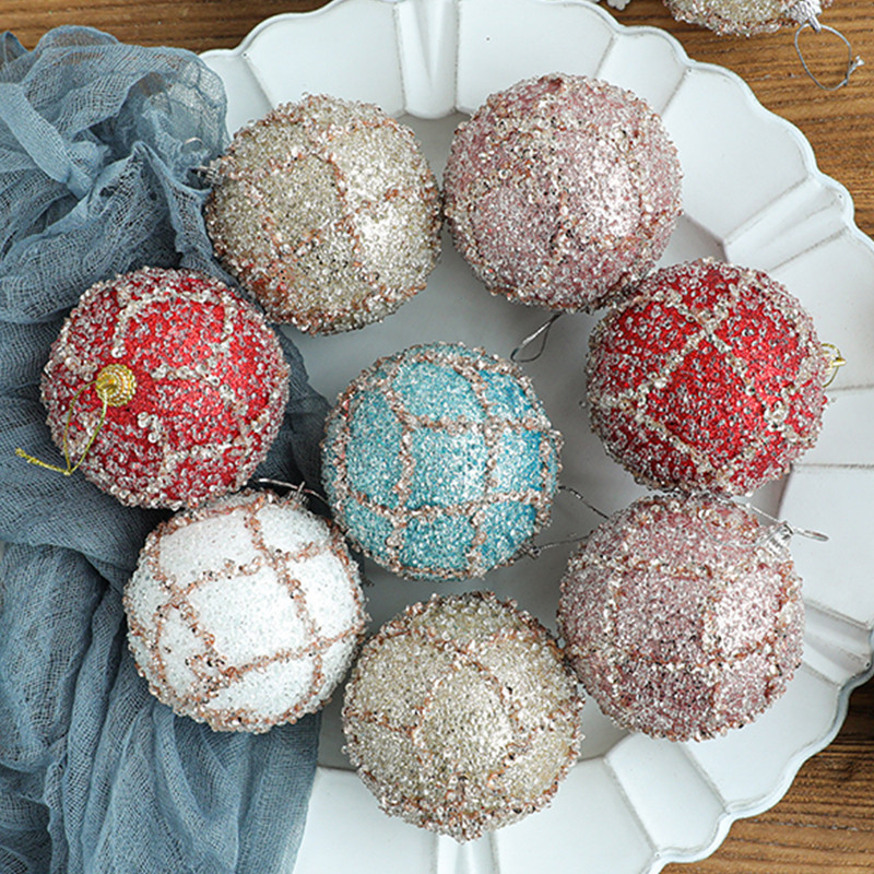 Jõulupalli ornament 8cm rippuv palliga ripats Jõulupuu kaunistused kodu uusaastakaunistuseks Jõulupeotarbed Navidad