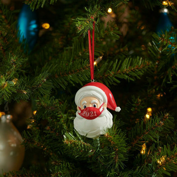 2021 Карантина Коледа Най-добри пожелания Декорация за парти Подарък Дядо Коледа с маска Персонализирано украшение за коледно дърво Всички серии