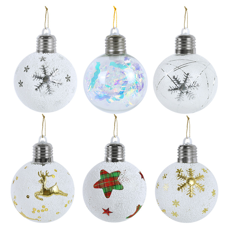 8 cm jõulukaunistused pallid LED pirnid tuled rippuvad jõulupuu rippuvad kaunistused 2023. aasta uusaasta kingitused Navidad Decor