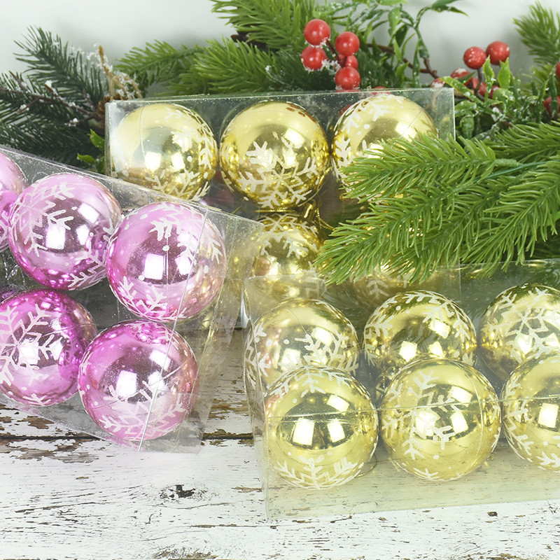 6 tk Roosa Sinine Kuld jõulupallid Kaunistus Koduaed Jõulupuu kaunistused Rippuvad ripats Jõulud uusaasta Navidadi kingitus