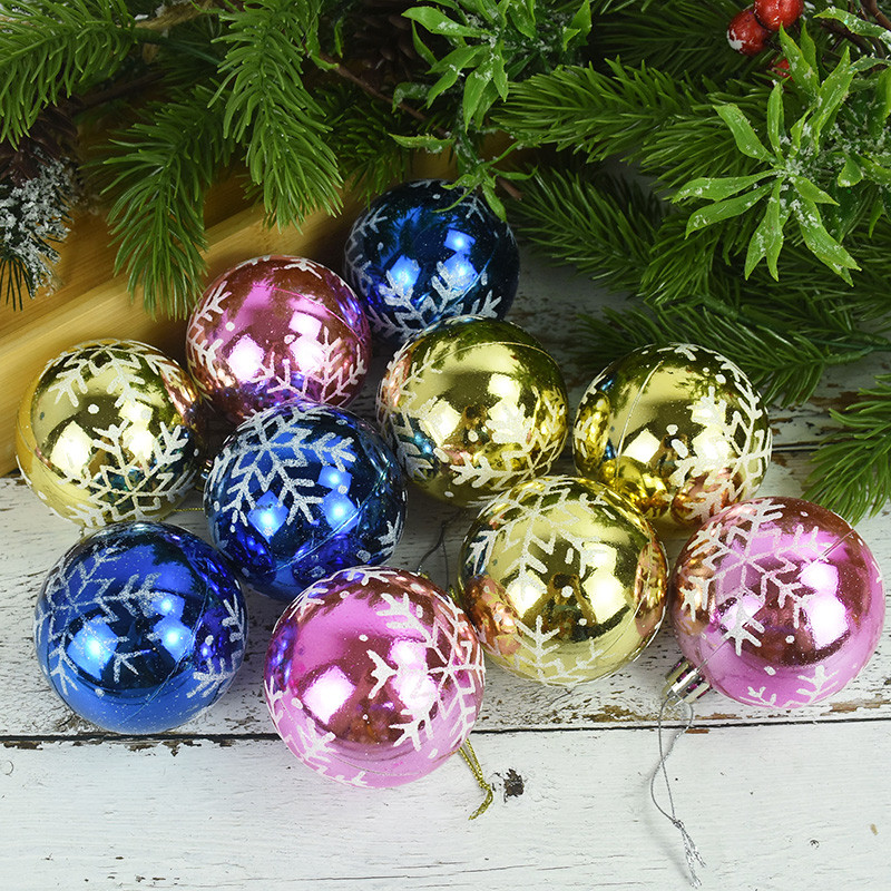 6 tk Roosa Sinine Kuld jõulupallid Kaunistus Koduaed Jõulupuu kaunistused Rippuvad ripats Jõulud uusaasta Navidadi kingitus