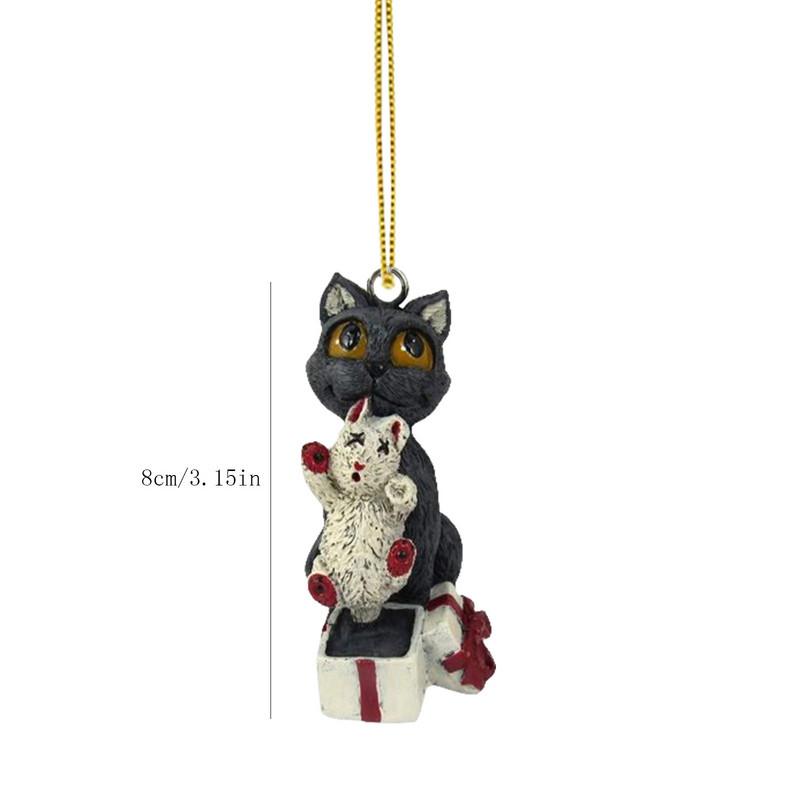 Lame jõuluripats Puukaunistused Jõuluvana Kolju Must Kassi Nahkhiired Loomade Võtmehoidja Ripats 2D Akrüülist Õuduskaunistused Käsitöö