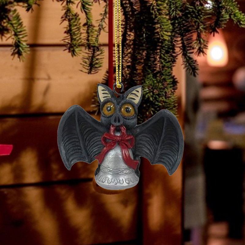 Lame jõuluripats Puukaunistused Jõuluvana Kolju Must Kassi Nahkhiired Loomade Võtmehoidja Ripats 2D Akrüülist Õuduskaunistused Käsitöö