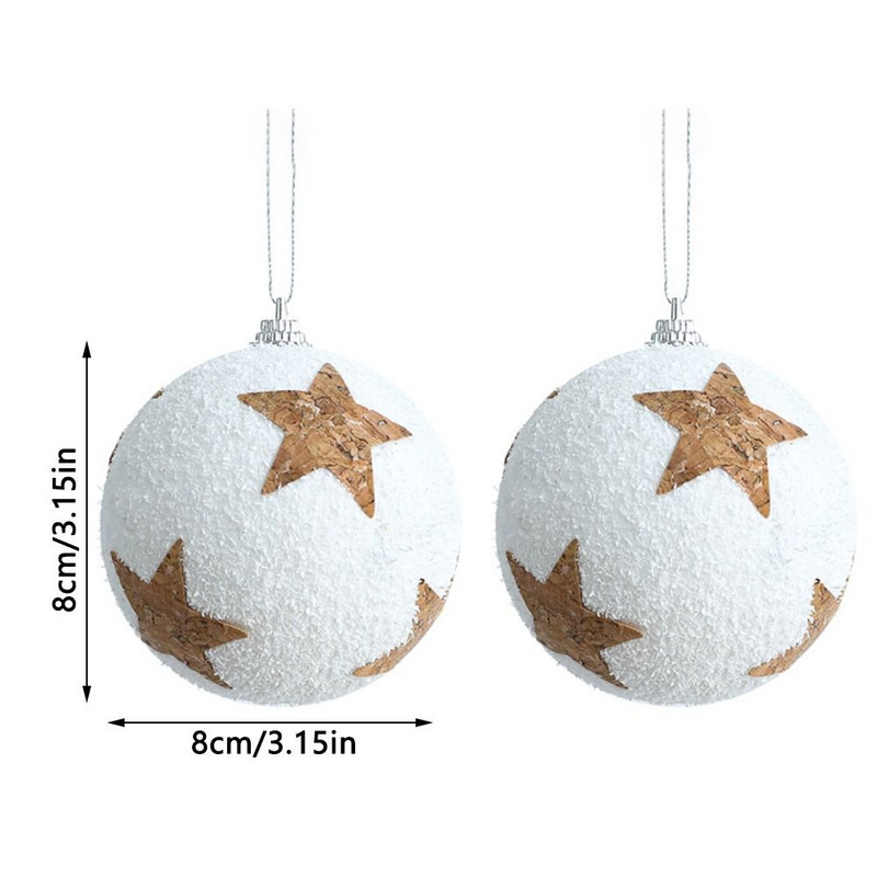 2 tk valge jõulupalli ripats DIY jõulupuu ümmargused vahtpallid rippuvad ripatsid koju jõulude uusaasta kaunistuste jaoks