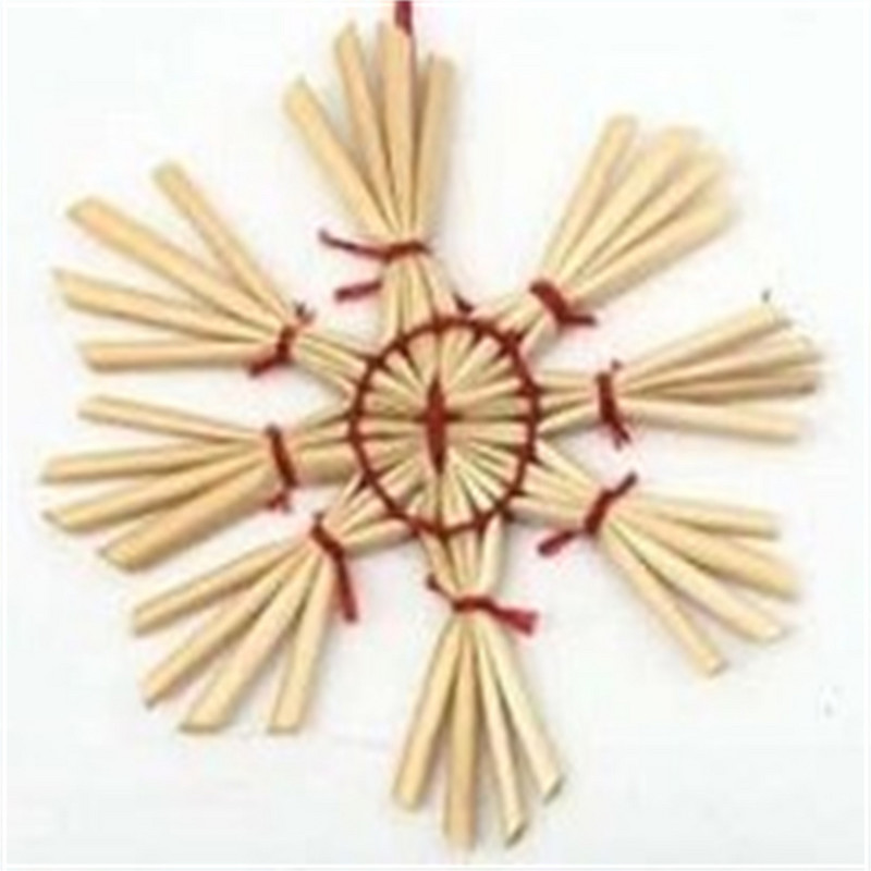 1/100 tk Õlgedest jõuluehted õlg jõulukaunistus nisuõled Käsitsi valmistatud jõulupärg pärg lumehelbed tähed