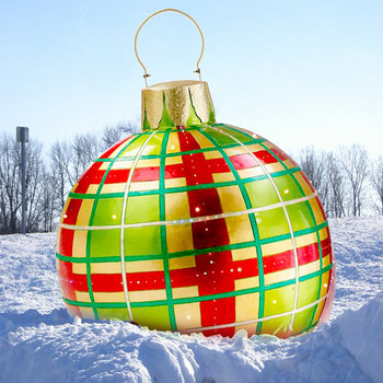 Μεγάλες χριστουγεννιάτικες μπάλες 60 εκ. Διακοσμήσεις χριστουγεννιάτικων δέντρων Ατμόσφαιρα εξωτερικού χώρου Φουσκωτά μπιχλιμπίδια Παιχνίδια για δώρο στο σπίτι με μπάλα στολίδι