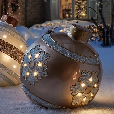 Globuri mari de Crăciun de 60 cm Decorațiuni pentru brad de Crăciun Atmosferă în aer liber Baloane gonflabile Jucării pentru casa Cadou Ornament de bile