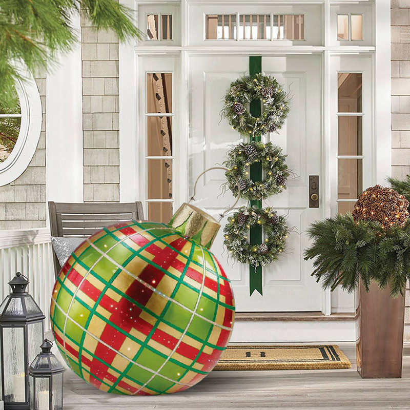 Μεγάλες χριστουγεννιάτικες μπάλες 60 εκ. Διακοσμήσεις χριστουγεννιάτικων δέντρων Ατμόσφαιρα εξωτερικού χώρου Φουσκωτά μπιχλιμπίδια Παιχνίδια για δώρο στο σπίτι με μπάλα στολίδι