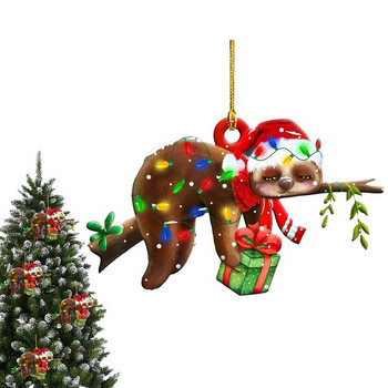 Коледни животни Висящи орнаменти Коледно дърво Котка Крава Овца Ленивец Декоративни висулки Акрилни висулки Сезонни подаръци за деца