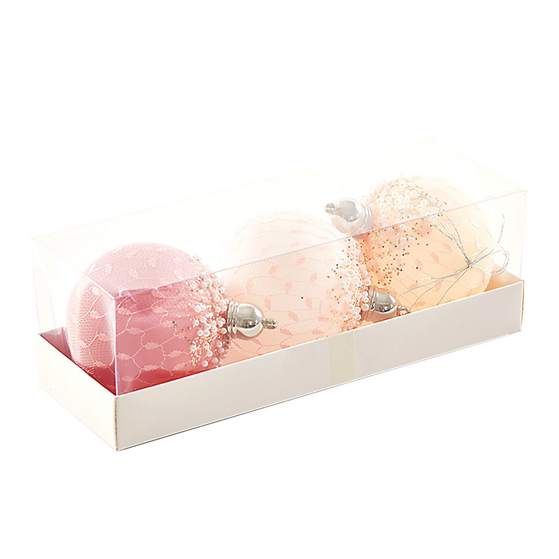 Jõulukaunistused 12tk Heleroosa 6cm Galvaniseeritud roosipulber PVC Festivalitarbed Hotelli ostukeskuse aken