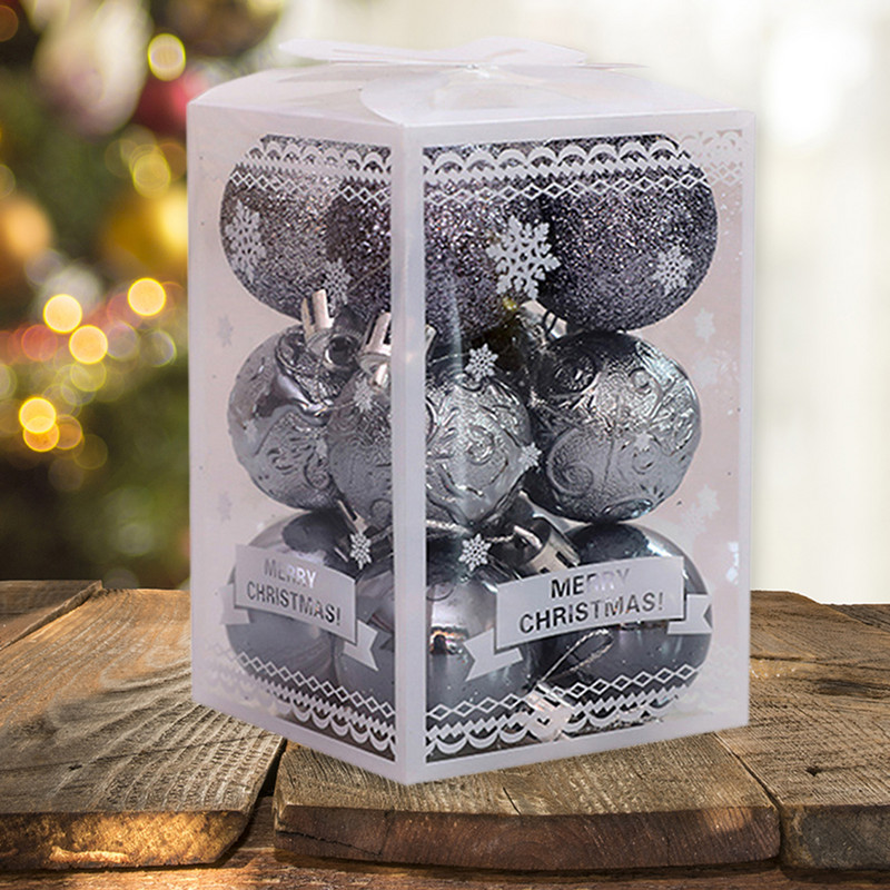 12 tk/1 komplekt Jõulupuu pallide kaunistused Jõulupall Punane Kuld Hõbedane Roosa Sinine Rippuv kodupeokaunistus