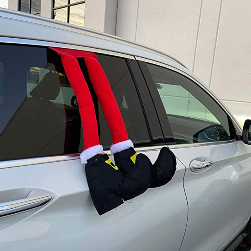 Auto jõuluehted Päkapikk Jõuluvana Jalad Triibud Muster Xmas Holiday Auto Party Ripatsitarvikud