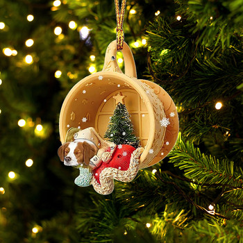 Κρεμαστό χριστουγεννιάτικο δέντρο 2023 Χαριτωμένο στολίδι με σταγόνες ζώων για το νέο έτος Προμήθειες για γιορτινό πάρτι Διακόσμηση δωματίου Χριστουγεννιάτικο δώρο