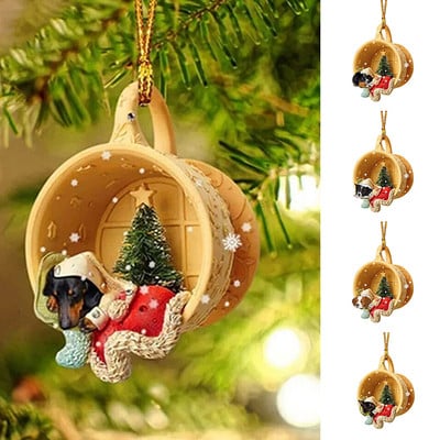 Κρεμαστό χριστουγεννιάτικο δέντρο 2023 Χαριτωμένο στολίδι με σταγόνες ζώων για το νέο έτος Προμήθειες για γιορτινό πάρτι Διακόσμηση δωματίου Χριστουγεννιάτικο δώρο