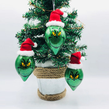 Зелено чудовище с блясък Декоративна висулка за коледно дърво 2022 Весела Коледа Украси за дома Коледни орнаменти Висяща висулка