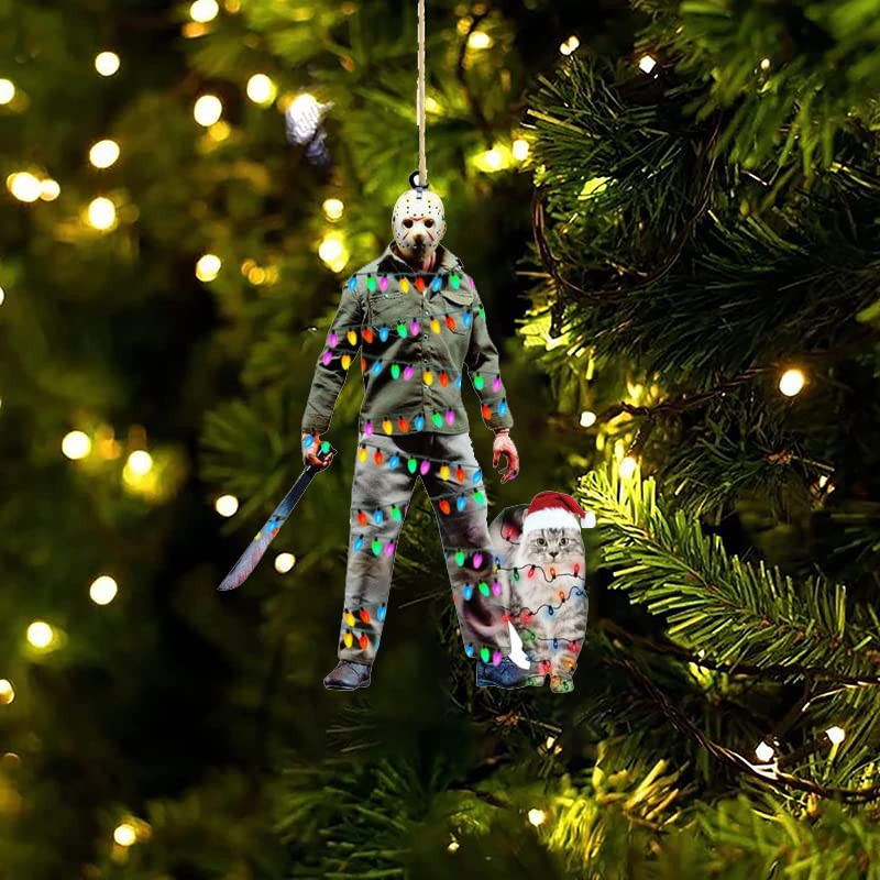 Jõulukaunistused Õudusfilmi Akrüülist tasapinnaline Haning Ornament Jõulupuu kaunistus Auto tahavaate peegli ripatsiga käsitöökollektsioon