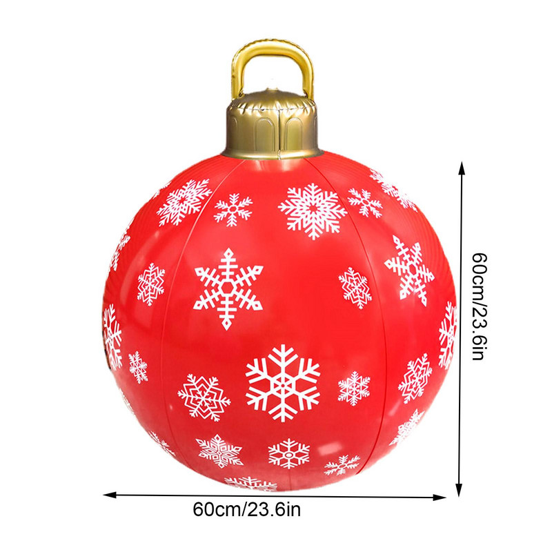 Täispuhutav jõulupallivalgusti 60 cm suur PVC täispuhutav dekoratiivne valguspall kaugjuhtimispuldi jõulupühade peo tarvikutega