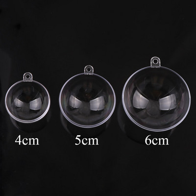 10 Ζευγάρια 4/5/6cm Διαφανές Ανοιχτές Πλαστικές Χριστουγεννιάτικες Διακοσμήσεις Μπαλάκι Διαφανές Μπιχλιμπίδι Στολίδι Δώρο Δώρο Διακόσμηση Κουτί