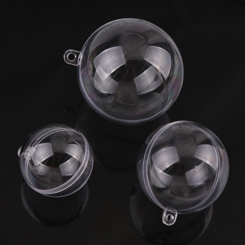 10 paari 4/5/6 cm läbipaistvast lahtisest plastikust jõulukaunistustest pall, läbipaistev kaunistus, kaunistus kinkekarbi kaunistus