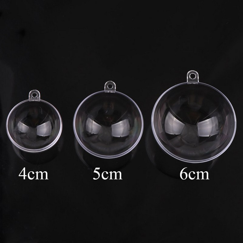 10 paari 4/5/6 cm läbipaistvast lahtisest plastikust jõulukaunistustest pall, läbipaistev kaunistus, kaunistus kinkekarbi kaunistus