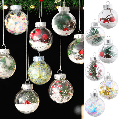 5 bucăți glob de zăpadă, bile de cristal de Crăciun, ornamente agățate pentru brad de Crăciun, cone de pin, decorațiuni strălucitoare de Crăciun Decor de Crăciun