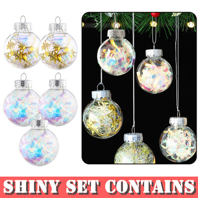 5 tk lumegloobus stiilis kristallist jõulupallid jõulupuu rippuvad kaunistused männikäbi sädelev jõulukaunistus Navidad Decor