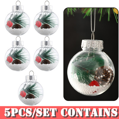 5 tk lumegloobus stiilis kristallist jõulupallid jõulupuu rippuvad kaunistused männikäbi sädelev jõulukaunistus Navidad Decor