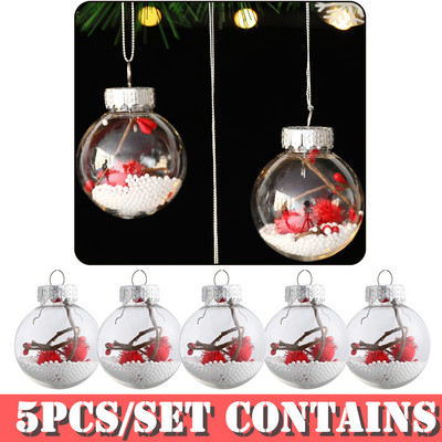 5 tk lumegloobus stiilis kristallist jõulupallid jõulupuu rippuvad kaunistused männikäbi sädelev jõulukaunistus Navidad Decor