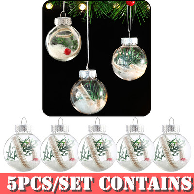 5 tk lumegloobus stiilis kristallist jõulupallid jõulupuu rippuvad kaunistused männikäbi sädelev jõulukaunistus Navidad Decor