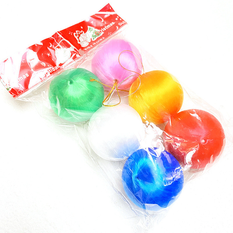 6/12tk/partii Kuuevärvilised jõulupallid Jõuluvärvilised siidipallid Jõuluvahupallid Jõulukaunistused Ripatsid Uusaasta