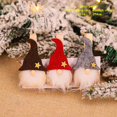 Χριστουγεννιάτικα ξύλινα κλιπ Santa Snowman Deer Χριστουγεννιάτικα στολίδια για το σπίτι Χριστουγεννιάτικα ξύλινα κρεμαστά κλιπ Πρωτοχρονιάς 2023 Διακοσμητικά μανταλάκια φωτογραφιών