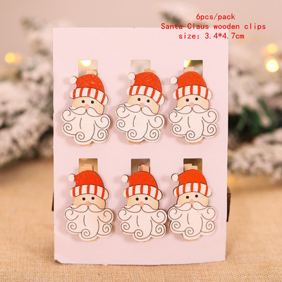 Χριστουγεννιάτικα ξύλινα κλιπ Santa Snowman Deer Χριστουγεννιάτικα στολίδια για το σπίτι Χριστουγεννιάτικα ξύλινα κρεμαστά κλιπ Πρωτοχρονιάς 2023 Διακοσμητικά μανταλάκια φωτογραφιών