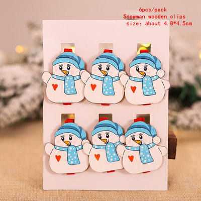 Χριστουγεννιάτικα ξύλινα κλιπ Santa Snowman Deer Χριστουγεννιάτικα στολίδια για το σπίτι Χριστουγεννιάτικα ξύλινα κρεμαστά κλιπ Πρωτοχρονιάς 2023 Διακοσμητικά μανταλάκια φωτογραφιών